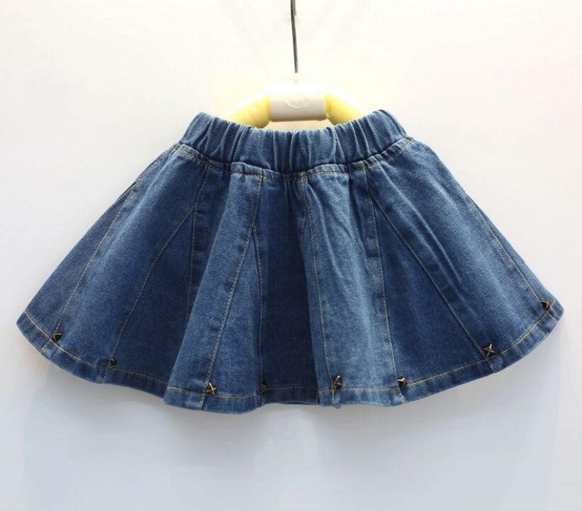 Zomer Lente Baby Meisjes Denim Rokken Kinderen Jean Rok Schattige Baby Kids Rivet Mini Rokken Peuter Kleding 2T-11T