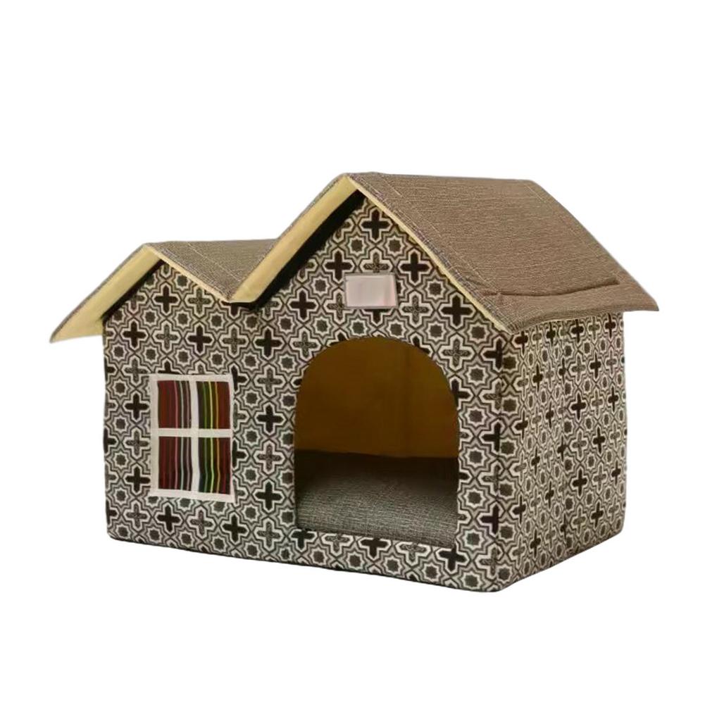 Maison de chat à Double toit, maison pour animaux de compagnie, imperméable, abri pour chaton, intérieur et extérieur