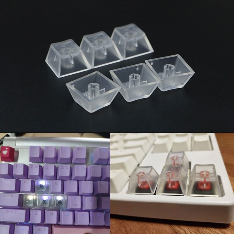 10Pcs Transparent ABS Keycaps Mechanical keyboard Matte Backlit For R4 R3 R2 R1