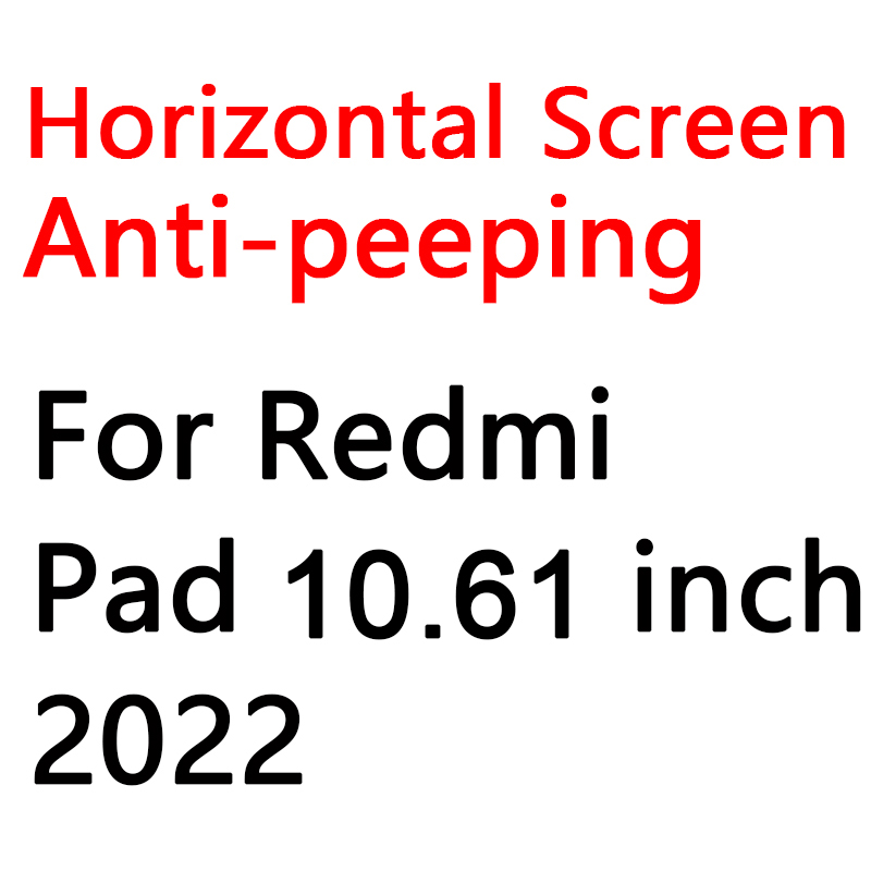 For Redmi Pad 10.6 SE 11" Xiaomi Mi Pad 6 11 Privacy Filter Screen Protector Mipad 5 Pro 12.4 Anti-glare/Anti-Peep/Anti-spy Film: black
