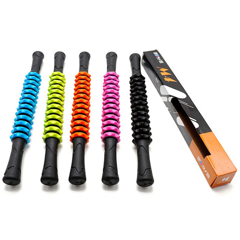 Yoga massage stick 13 stykke gear gym muskel rulle stick dyb massage træning bagben aflastende muskler til fitness sport grøn