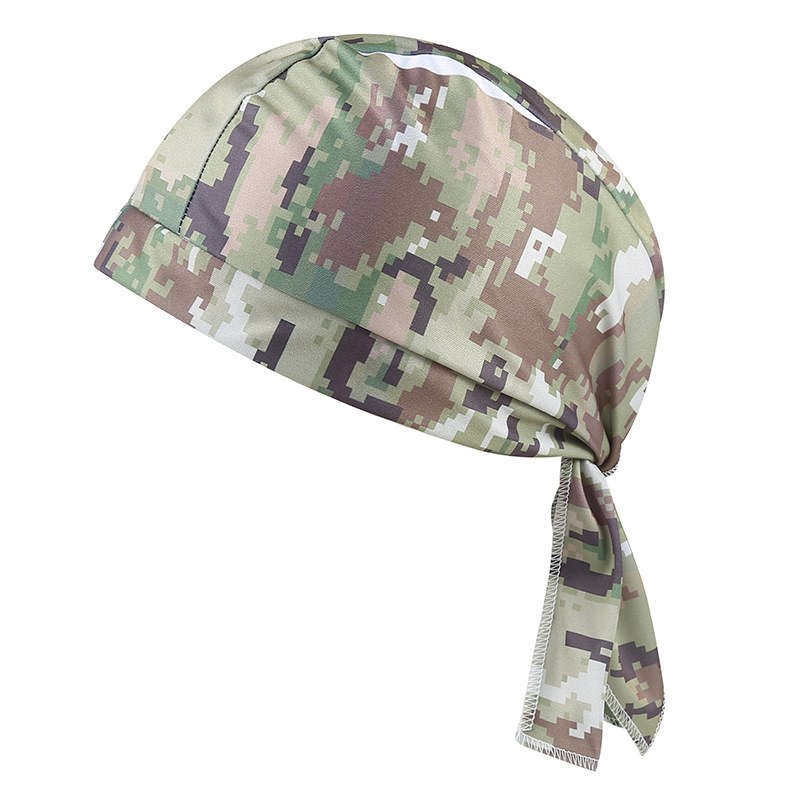 Camouflage Headband Bandana Handkerchief Head Man Pirate Hat Cycling Hood Sun Protection Sports Breathable Printed Headscarf: SKY BLUE