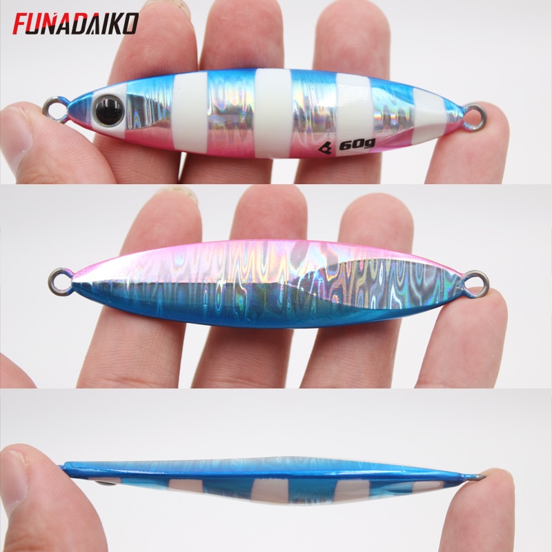 FUNADAIKO Shore Cast Jigs Metal Slow Jig Cast jig 30g 40g 60g Artificial Bait Shore Fishing Sea Bass Metal lure Angler