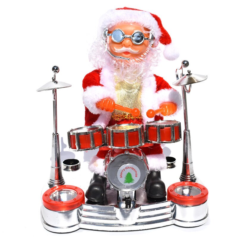 Musique poupée décorations de noël père noël jouer la guitare enfants jouets: A