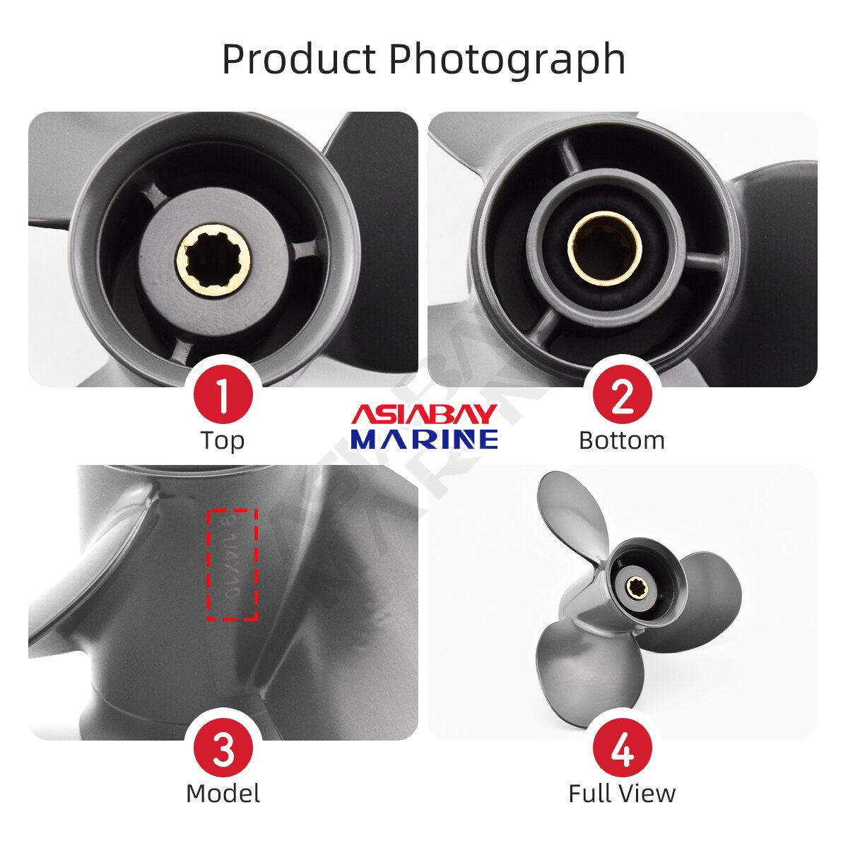 Buitenboordmotor Propeller Voor Honda 8hp 9.9hp 10hp 15hp 20hp 9 1/4*10 Boot Motor Aluminium Schroef 3 Blade Scheepsmotor Onderdelen