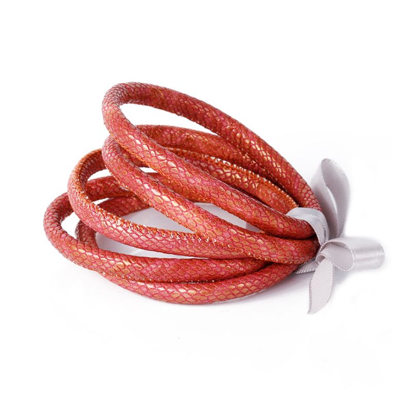 Juego de 5 uds de brazalete de gelatina con purpurina y purpurina, brazalete de cuero PU con pajarita, brazaletes de aro con forro en polvo, joyería de ligera