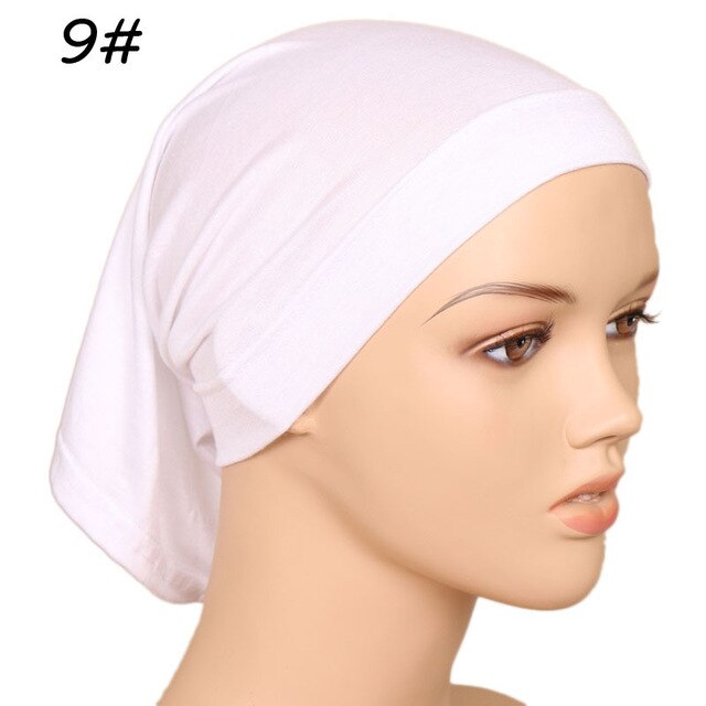 Novo algodão elástico cruz turbante chapéu cor sólida feminino quente inverno headscarf bonnet hijabs boné muçulmano hijab femme envoltório: 13