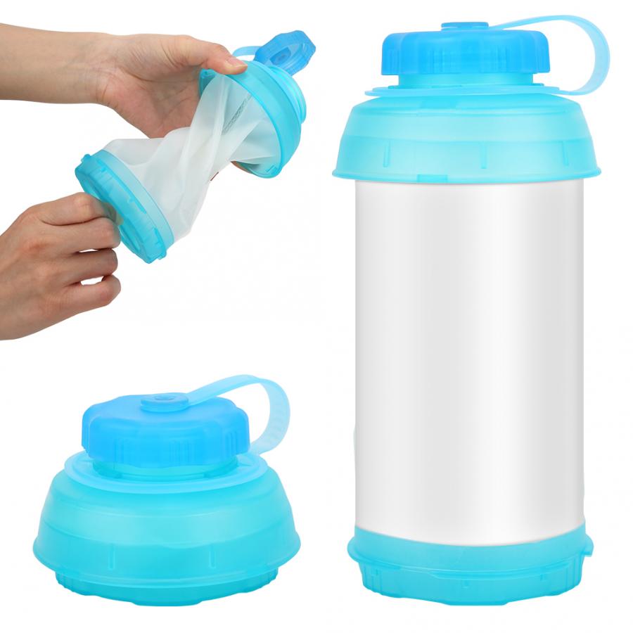 750Ml Siliconen Sport Fles Draagbare Vouwen Zachte Waterkoker Running Drinken Fles Outdoor Fietsen Drinken Fles Water Cup