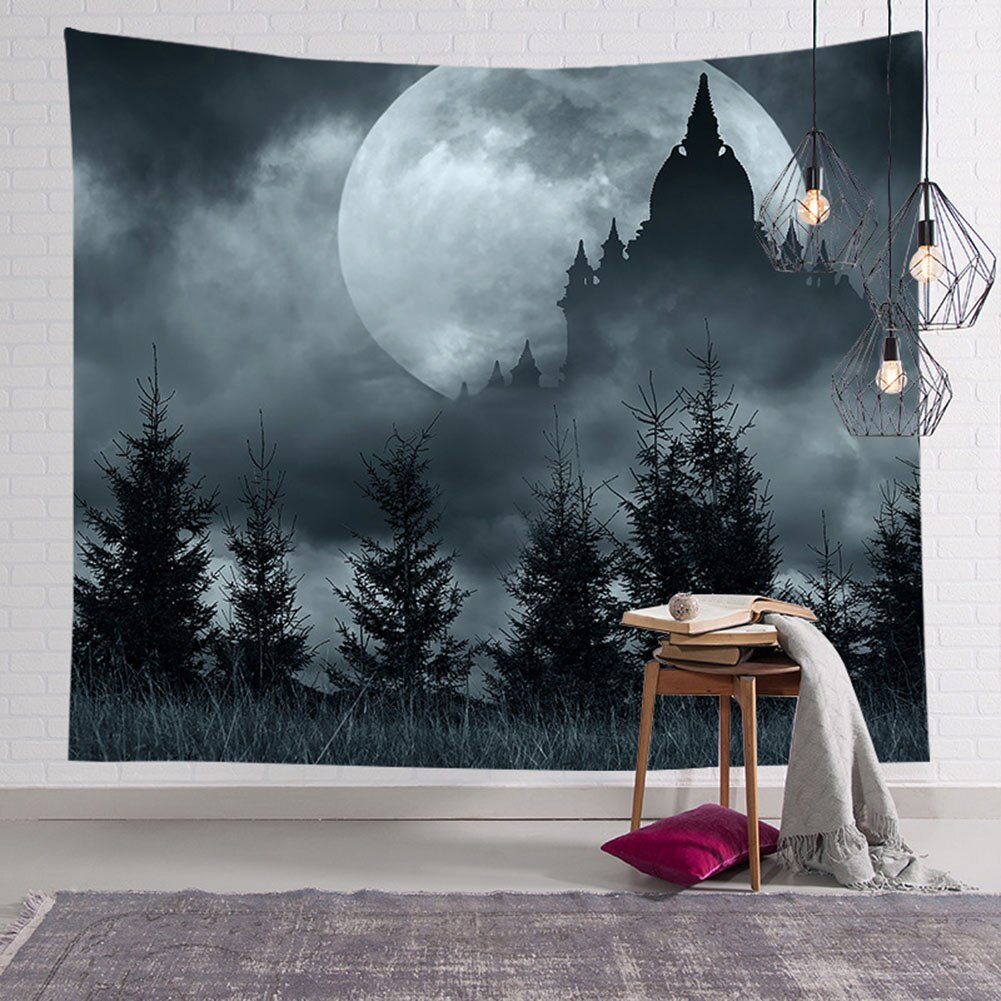 Skelet pompoen print hangend wandtapijt slaapkamer wandkleed tapijt halloween decoratie gebruikt als wandtapijt bankhoes deken