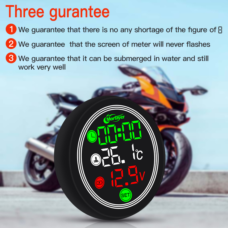 Motorfiets paneel digitale universele temperatuurklok mini full screen thermometer 5 in 1 touchscreen usb type-c meter