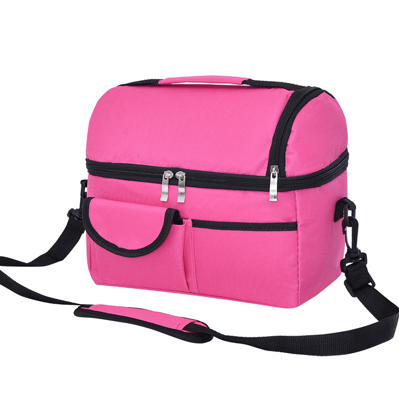 Borsa termica per ghiaccio a doppio strato borsa per alimenti latte materno bottiglia per la conservazione fresca borsa per mummia nuovo pranzo Bento Box per adulti bambino e studente: Rose red
