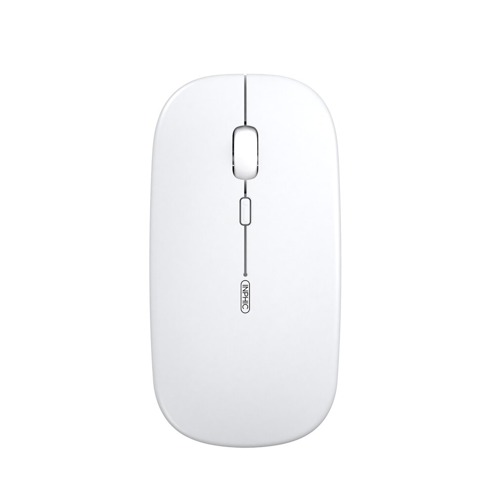 Wireless Mouse Computer Mouse Silent Mause Rechargeable Ergonomic Mouse 2.4Ghz 1600dpi USB Optical Mice For Macbook Laptop PC: white