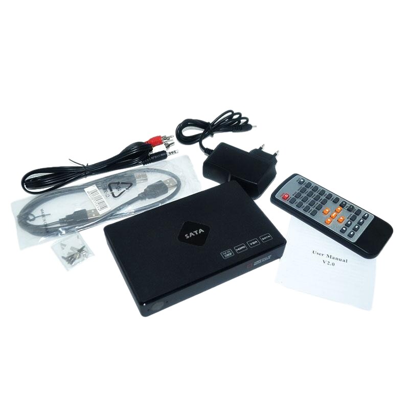 TV Media Player, Full HD 1080P Digital Multimedia Player SATA Hard Disk Player ,Supports HDMI, VGA, MMC Card