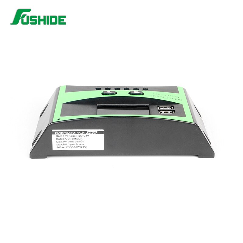 PWM 20A solar charge controller temperature regulator 12V/24V AUTO LCD display