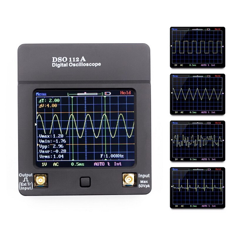 Kit de bricolage oscilloscope portable tft mini oscilloscope numérique écran tactile interface oscilloscope usb portable 2 mhz 5 msps
