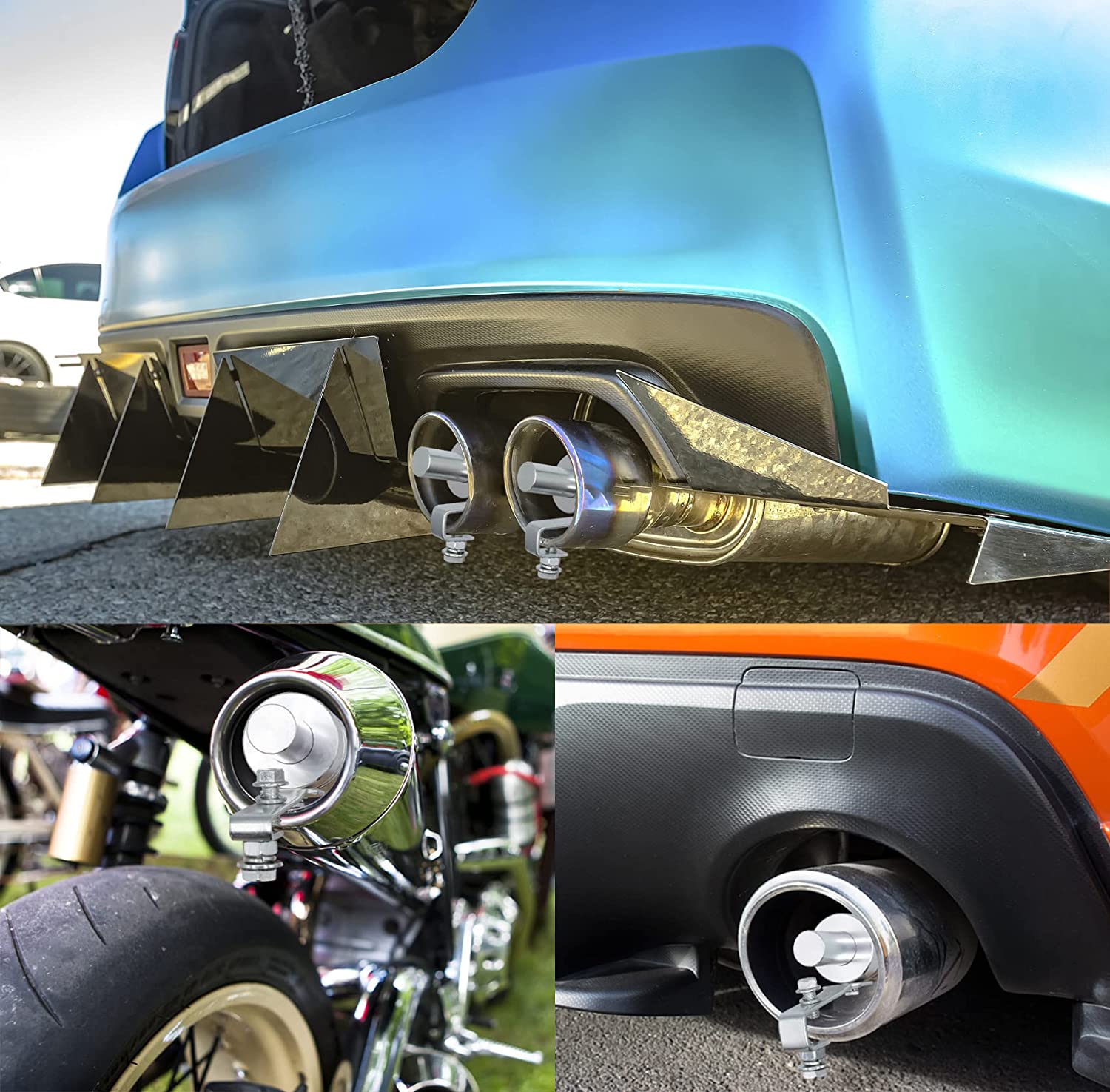 1 stk. turbofløjte universal turboudstødningsfløjte, lydforstærker passer til de fleste biler, sedaner og lastbiler