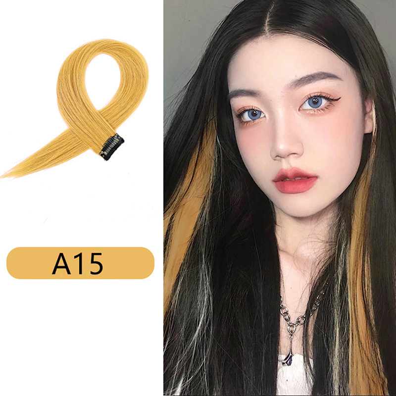 Clipe De Extensão Do Cabelo No Hairpiece, Long Straight Hanging Ear Wig, Extensões Sintéticas Acessórios, 60cm: Vermelho