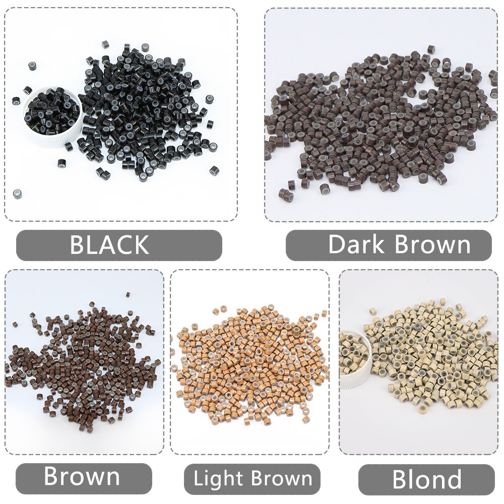 200 Stuks Micro Ring Siliconen Bead Link Microringen Voor Veer Haarverlenging Ringen Buizen Accessoire Salon Hairstylist Tools
