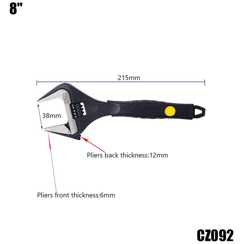 6/8/10/12 inch Adjustable Spanner Multi-function Ratchet Wrench Universal Key Large open end wrench Hand Tools Repair Tools: CZ092