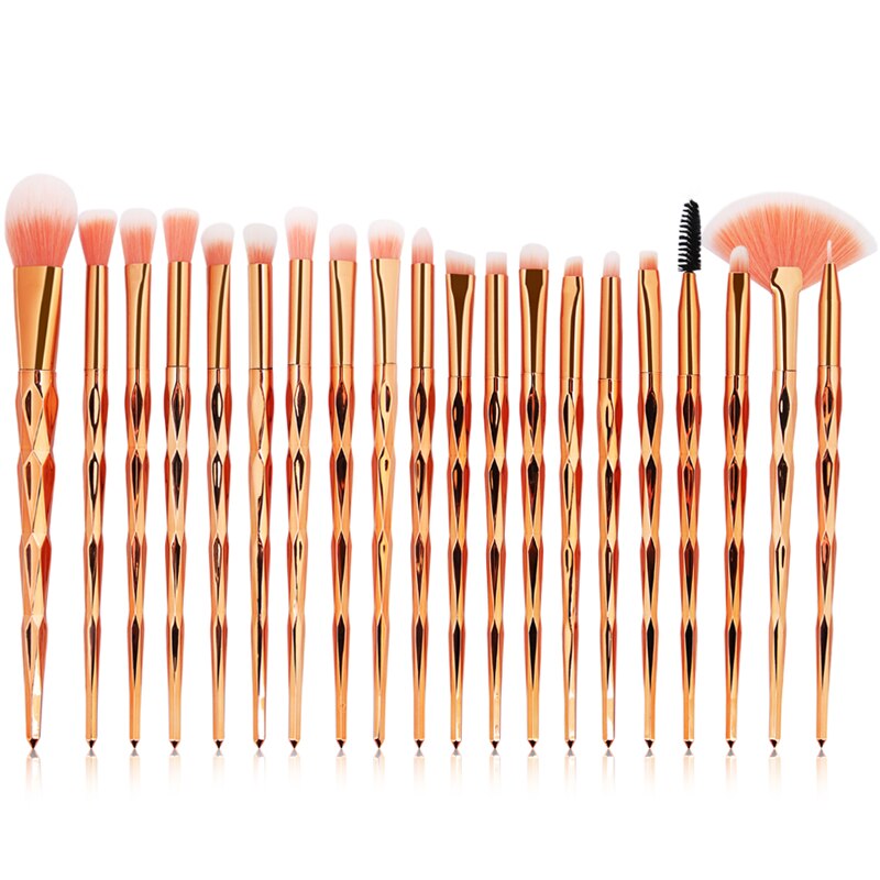 Sinso unicorn sminkborstar set 1/20/21 st sminkborstar verktyg foundation rouge ögonskugga ögonbryn kosmetisk borste för smink: 20 st roséguld