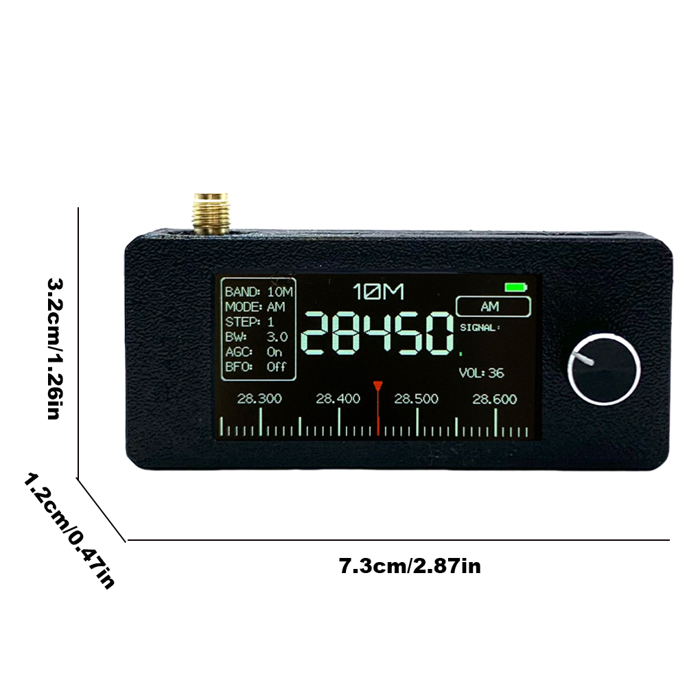 SI4732 0.5-108 mhz Radio portatile LSB USB AM FM FM/AM Radio Schermo IPS da 1,9 pollici Ricevitore radio per tutte le bande con antenna telescopica