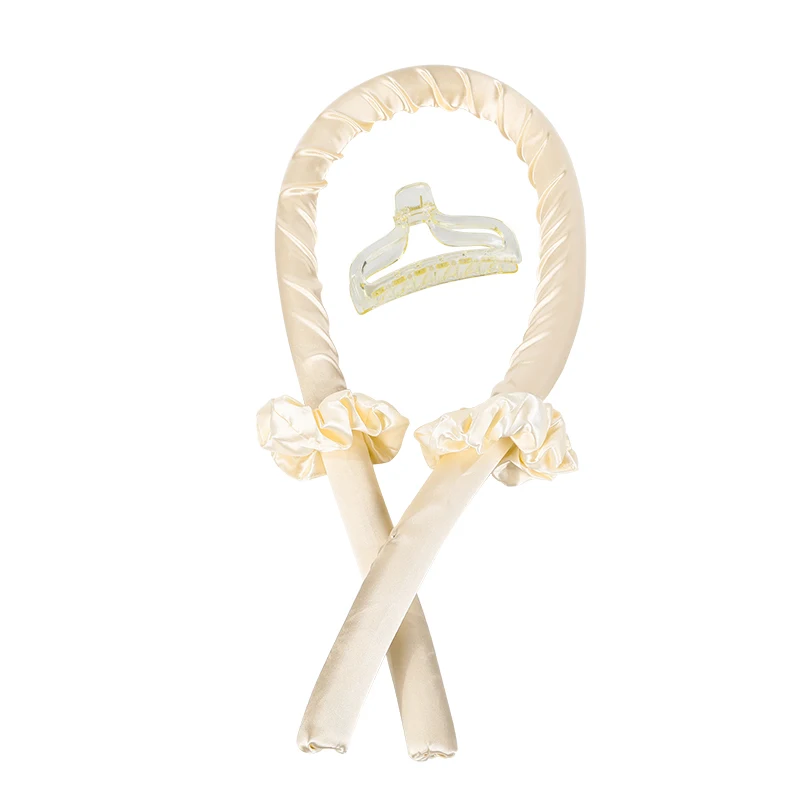 Heatless Curling Rod Hoofdband Geen Warmte Zijden Krullen Lint Haarrollers Slapen Zachte Hoofdband Luie Haarkrulspelden Haar Styling Tools: Zilver