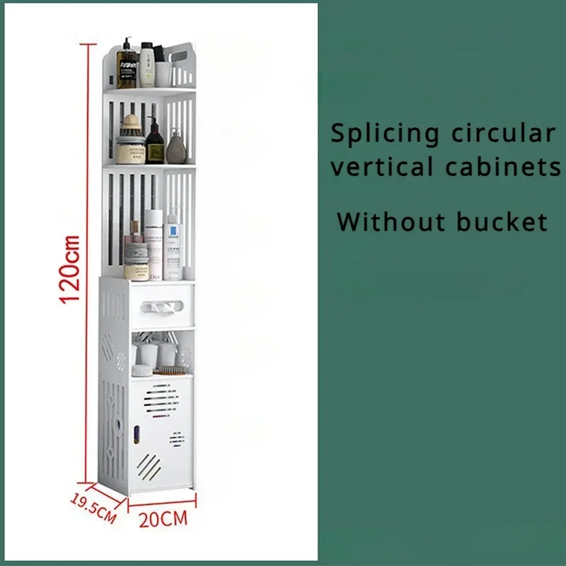 Toilet hjørneskab badeværelse sideskab gulvstående opbevaringshylde vandtæt fugeopbevaring samlede badeværelsesskabe: Sort