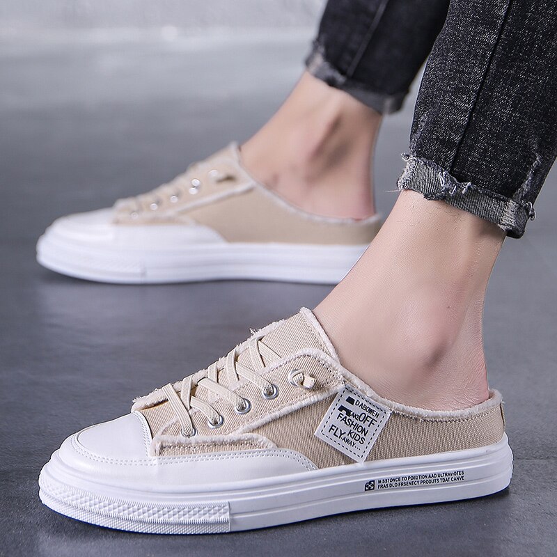 Zapatos de verano para Hombre, Sandalias sin cordones para playa, zapatillas de Hombre, zuecos de para Hombre, Sandalias transpirables de lona, Zapatos para Hombre
