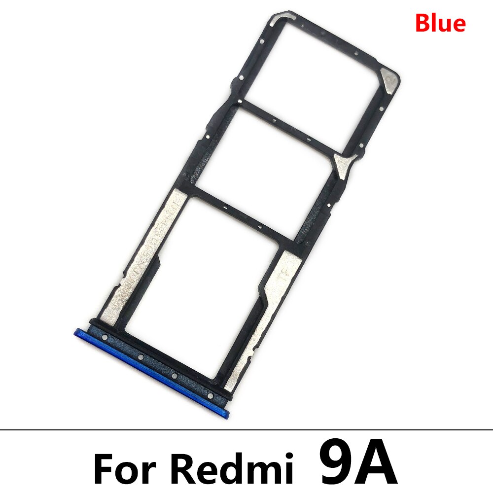 Micro Nano Sim Card Holder Tray Slot Houder Adapter Socket Voor Xiaomi Redmi 9A 9C 9T Vervangende Onderdelen: Redmi 9A Blue