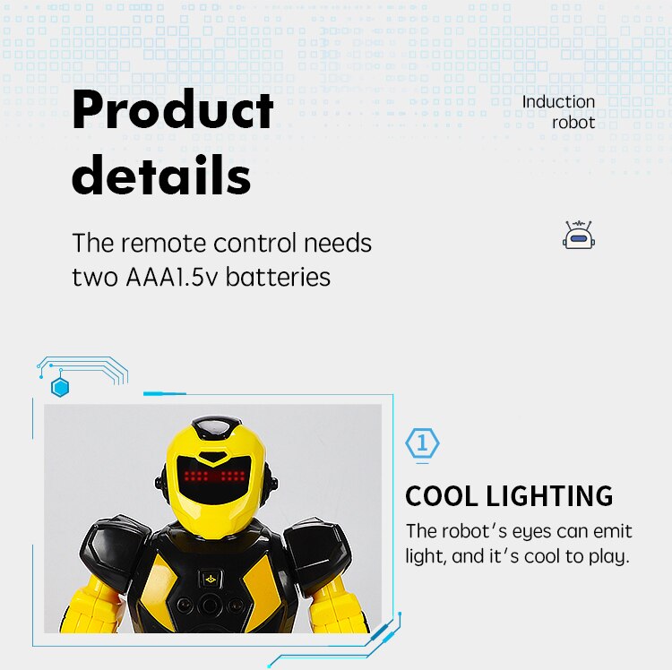 AR Intelligence Toy Robot Remote Control Intelligent Robot Music Robot USB Recharge Early Learning Intelligence rc toy for