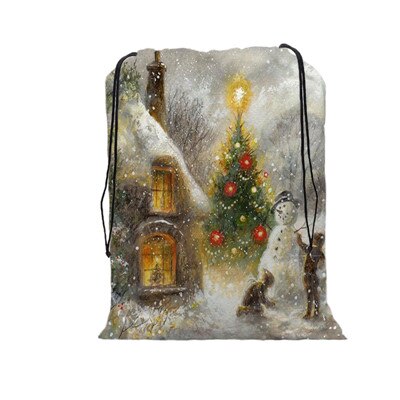 De zak vrolijke kerst print tas kerst trekkoord tassen dames multi-stijl reisrugzak wolesale: 14