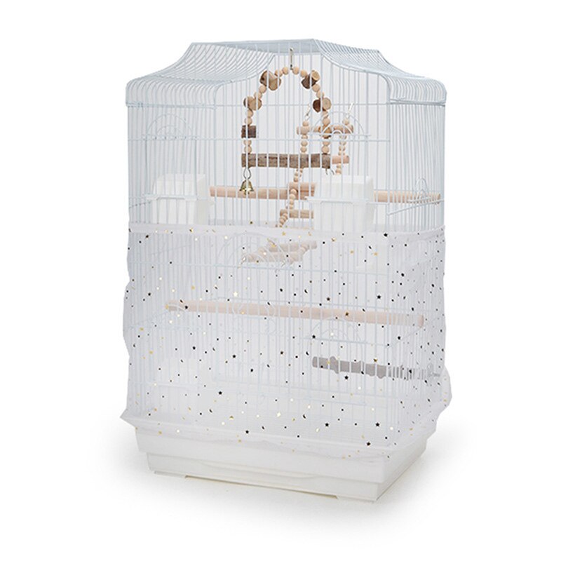 Bird Cage Dust Cover Anti-seed Net Cover Elastic Breathable and Washable Transparent Does Not Block Light Cage Remains Bright