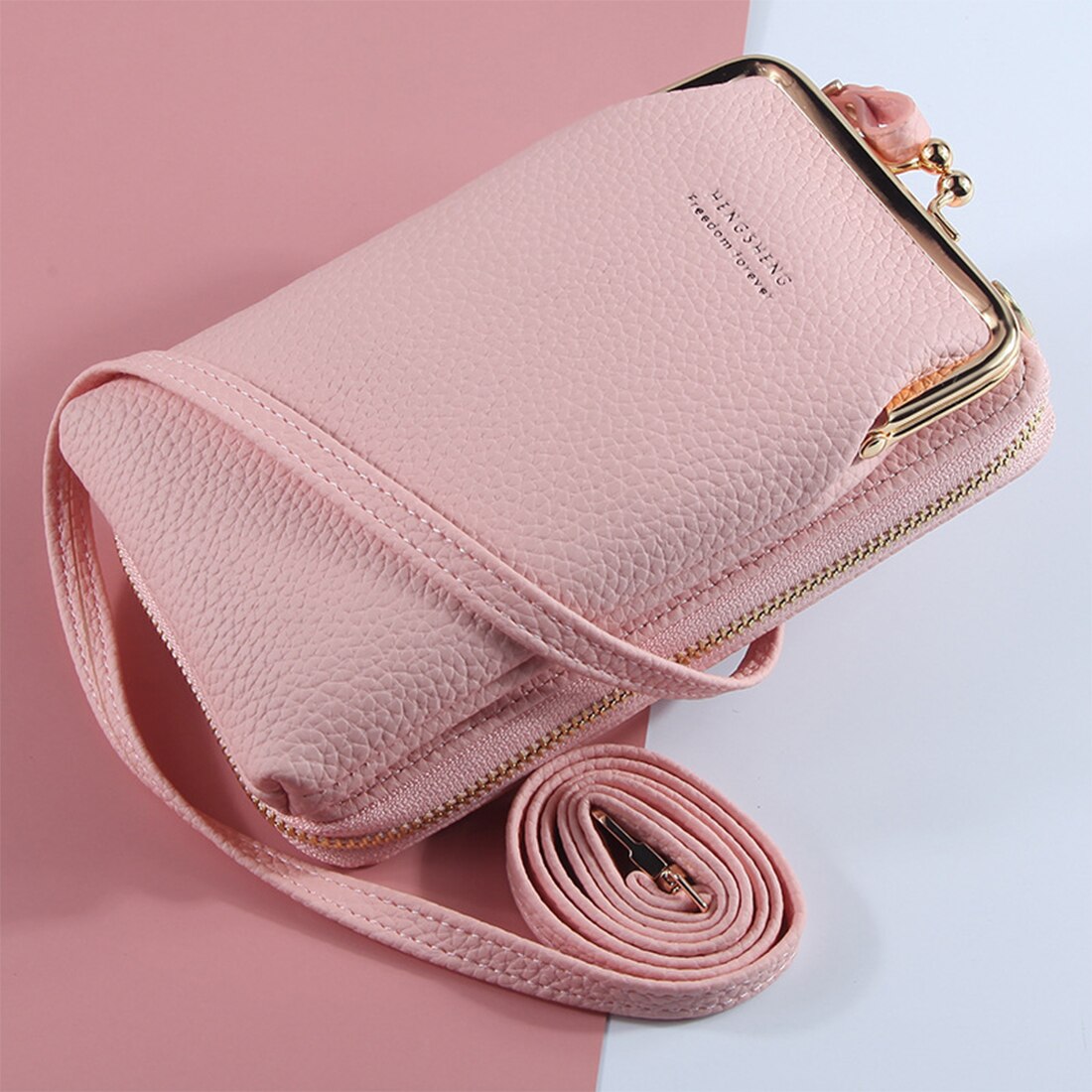 Brand Crossbody Bags Touch Screen Cell Phone Purse Bag Smartphone Wallet Metal Leather Shoulder Strap Handbag Women Bag: 1