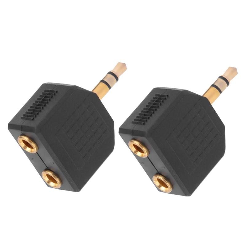 Alloygraine 2 pièces 3.5mm mâle à double 3.5MM prise femelle 3.5 casque Y séparateur adaptateur Audio convertisseur pour téléphone portable tablette MP3