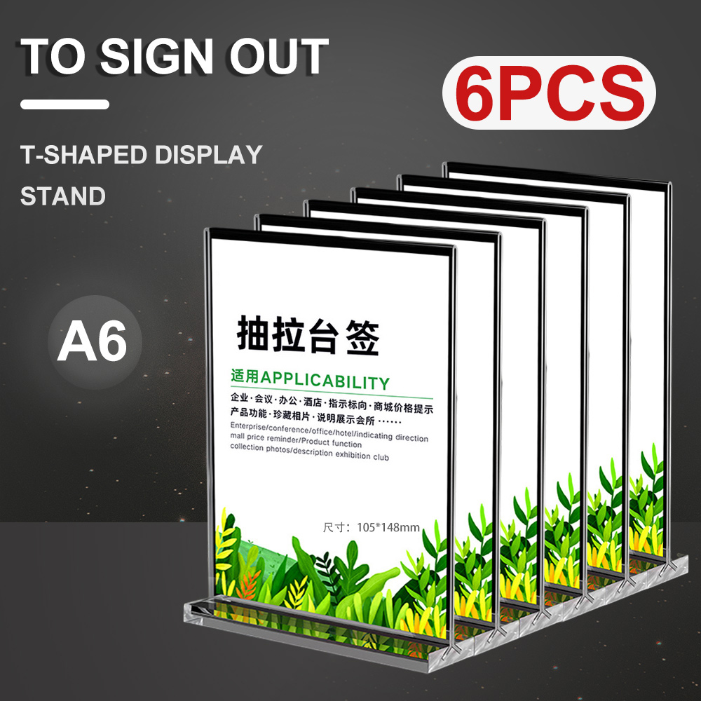 6 PCS College Office DISPLAY STAND Acrylic Plastic Leaflet Display Holder A6 Stands Counter INFORMATION POSTER Perspex Business
