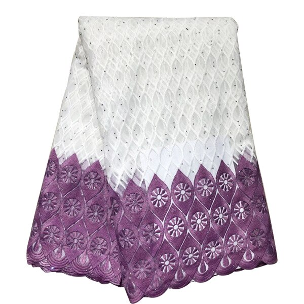 Lujo puro blanco negro africano tejido de malla y encaje de nigeriano francés tul encaje con piedras tela de encaje neto: light purple