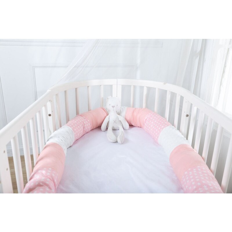 Baby Bed Bumper for Crib Newborn Nodic Thick Soft Crib Protector Cotton Patchwork Cot Cushion Kid Infant Sleep Safe Room Decor