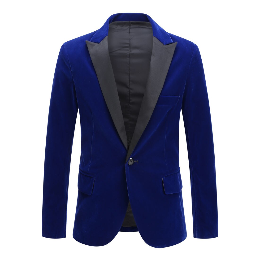 Pyjtrl miesten syksy talvi sametti viininpunainen vapaa-ajan puku takki hääsulhanen laulaja slim fit bleiseri hombre masculino: Sininen suljettava käänne / Meille koko  xl 44r