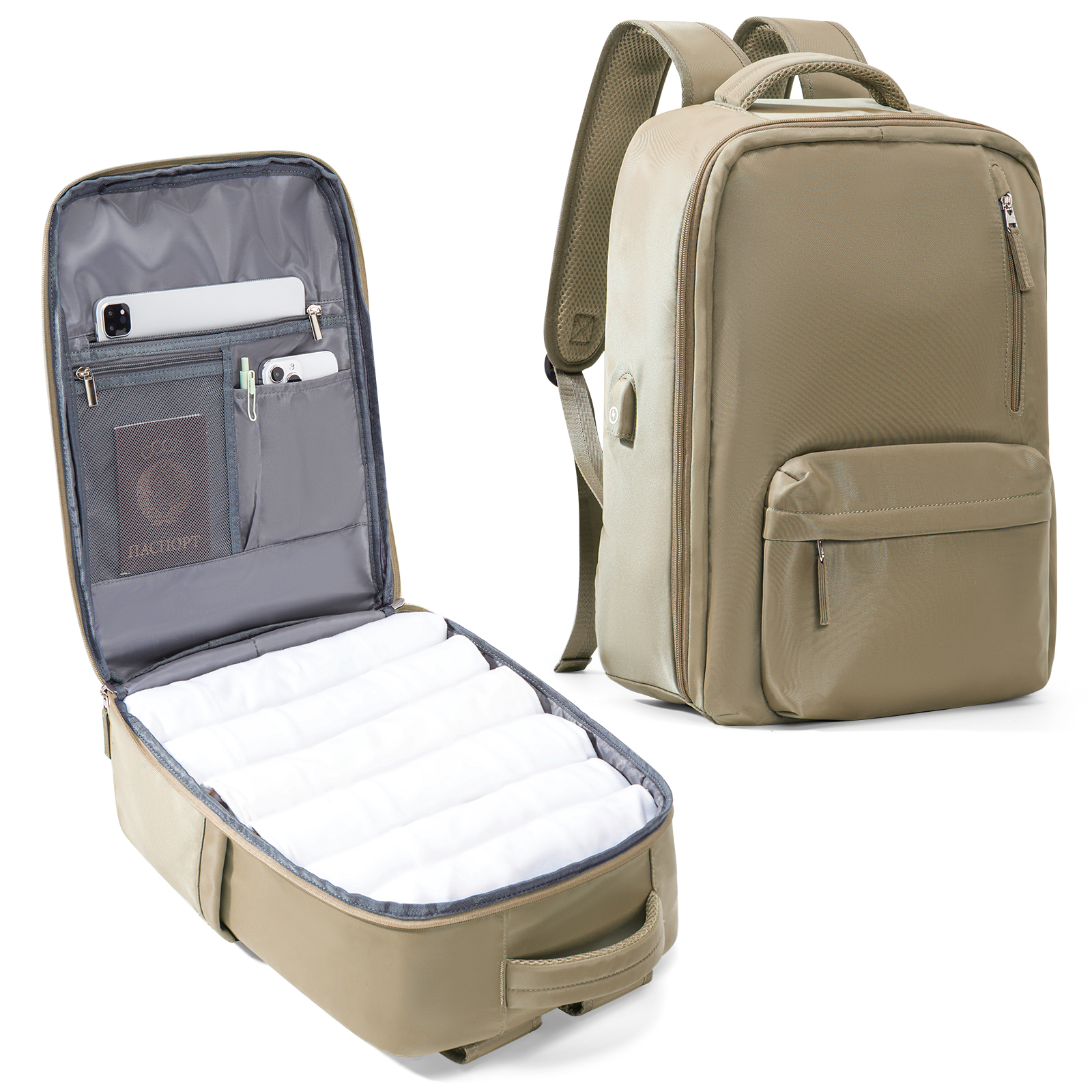 Travel Backpack,45x30x15,Carry On Backpack Airline Approved,Personal Item Travel Bag,14 Inch Laptop Backpack,Business Hiking Bag: Gold