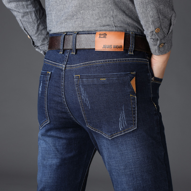Høst vår mellom vekt menn casual biker denim jeans stretch denim bukser solid slim fit jeans mann street skinny bukse