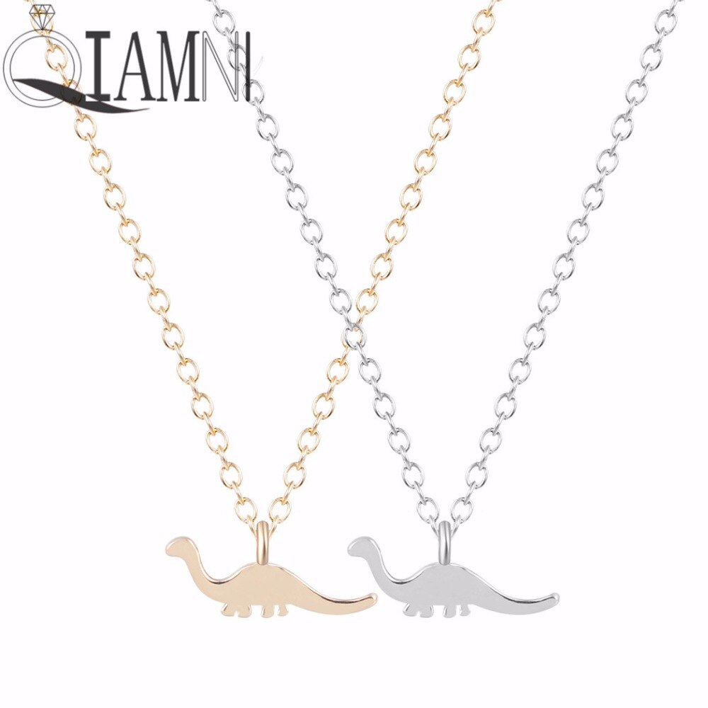 QIAMNI-collar de dinosaurio de 1 pieza, colgante único, joyería minimalista para mujer, collares de animales de