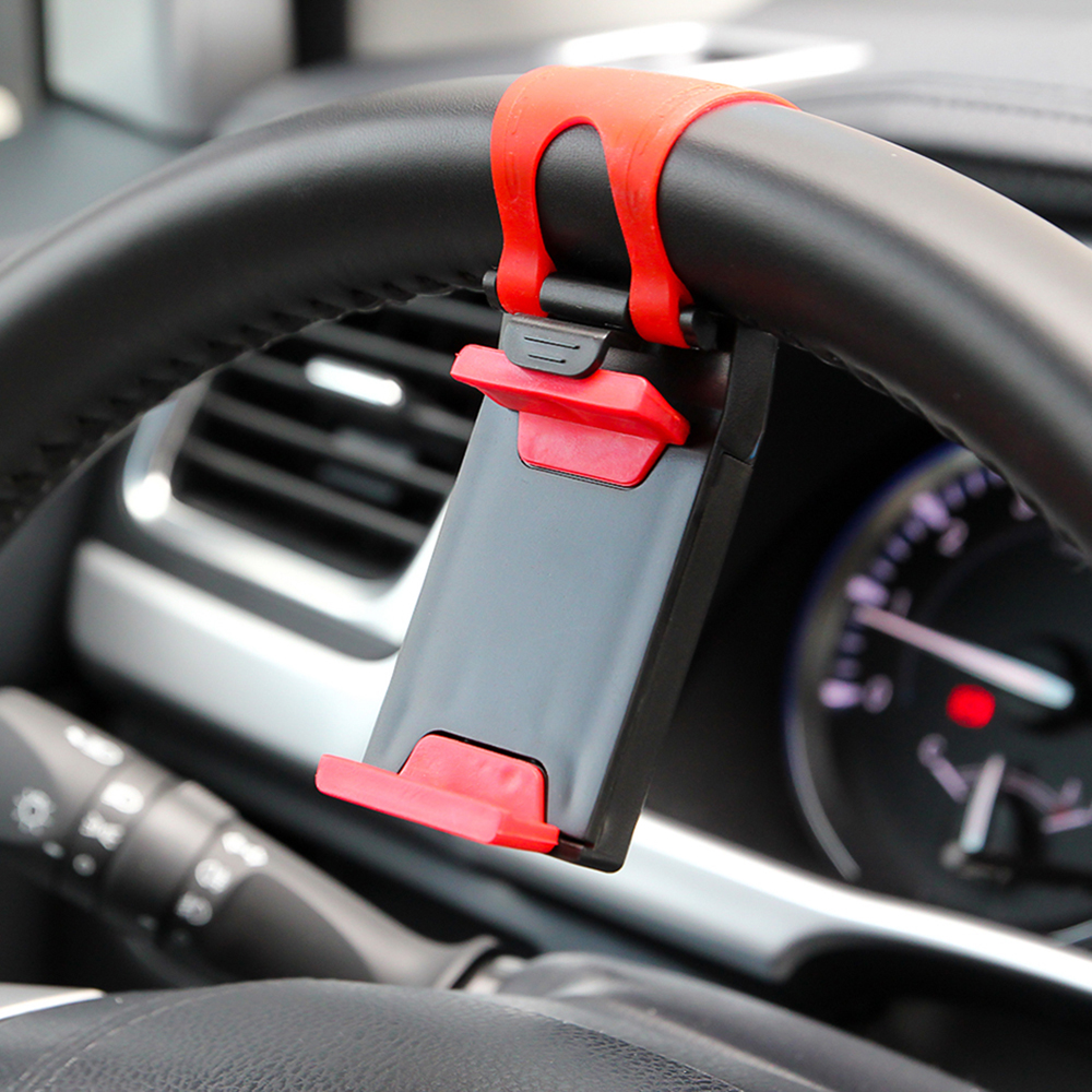 Autostuur mobiele telefoonhouder, universele auto GPS mobiele telefoon clip-on houder multifunctionele auto-interieuraccessoires
