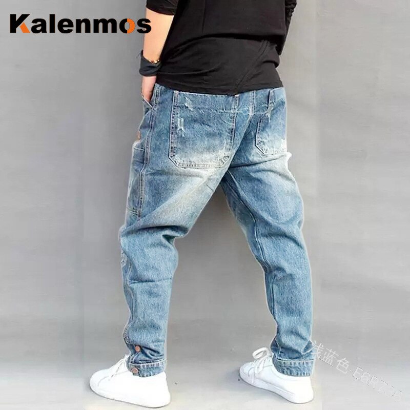 Jeans Mannen Potlood Harembroek Solid Herfst Winter Ljean Hip Hop Goth Punk Kleding Vriendje Plus Size Denim Broek Streetwear