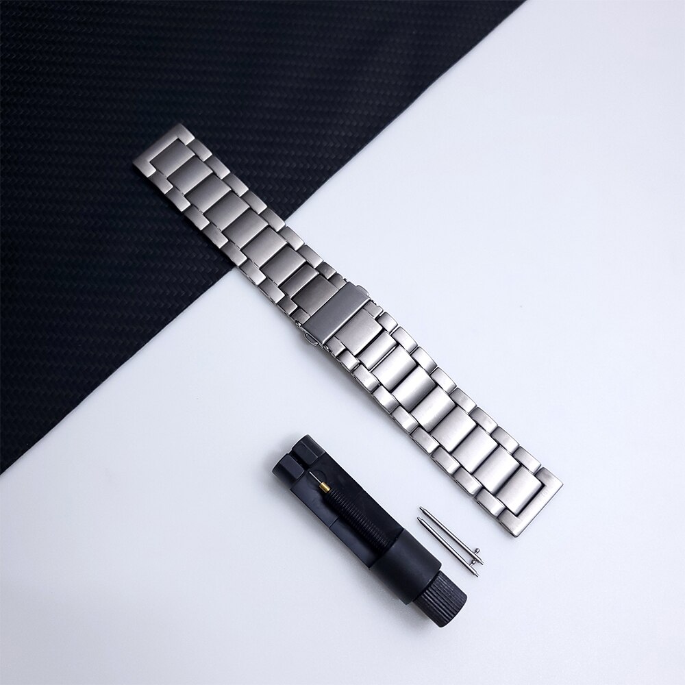 22mm Titanium Strap For Suunto 9 Peak Watch Band Watchband Metal Stainless steel clasp Bracelet Wristband Replace Accessories: Silver