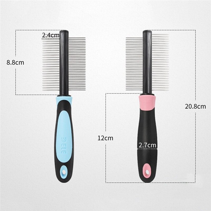 Imixlot Metal Comb for Dogs Double Row Steel Needle Comb Pet Dog Cat Pin Comb Hair Brush Hairbrush Flea Comb