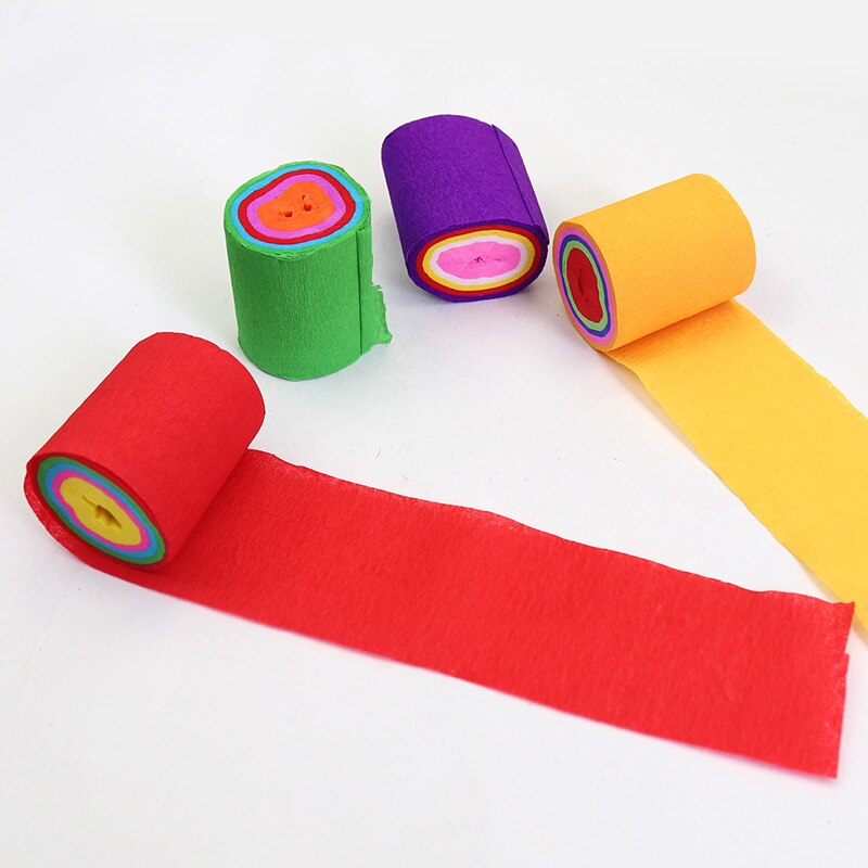 Wrinkle Roll Paper Arts Craft Material Supplies 4/6/12 Pcs Art Set Crepe Paper Origami Crinkled Craft Wrinkled Paper For DIY