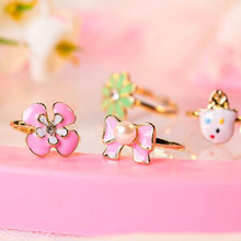 36 teile/schachtel Liebe Kinder Nette Süße Ringe Blume Tier Schmuck Zubehör Mädchen Kind Finger Ringe