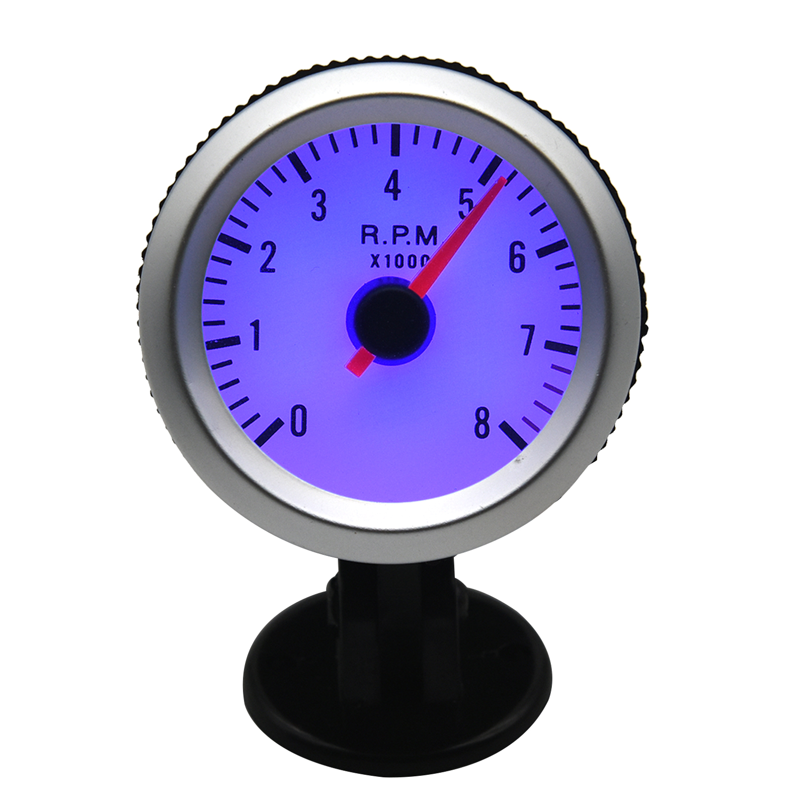 0 ~ 8000RPM Auto Tachometer Universal- 2 "52mm 12V Blaue LED Tacho Messgerät Meter mit Schote Halfter für Benzin Auto-Tachometer
