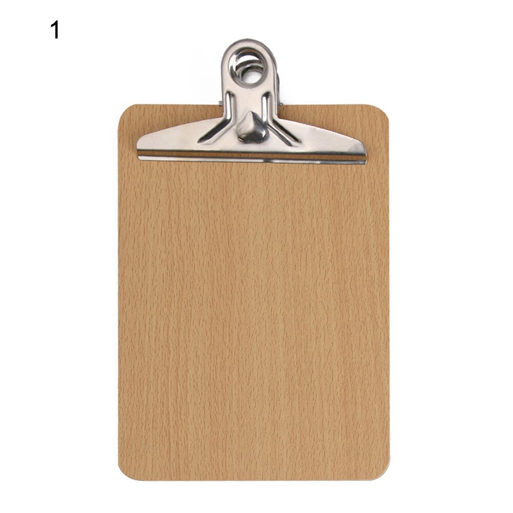1pc a4 a5 træ clipboard træ clips skrive ark blok note board opbevaring mapper clips restaurant kontor hotel forsyninger: A5