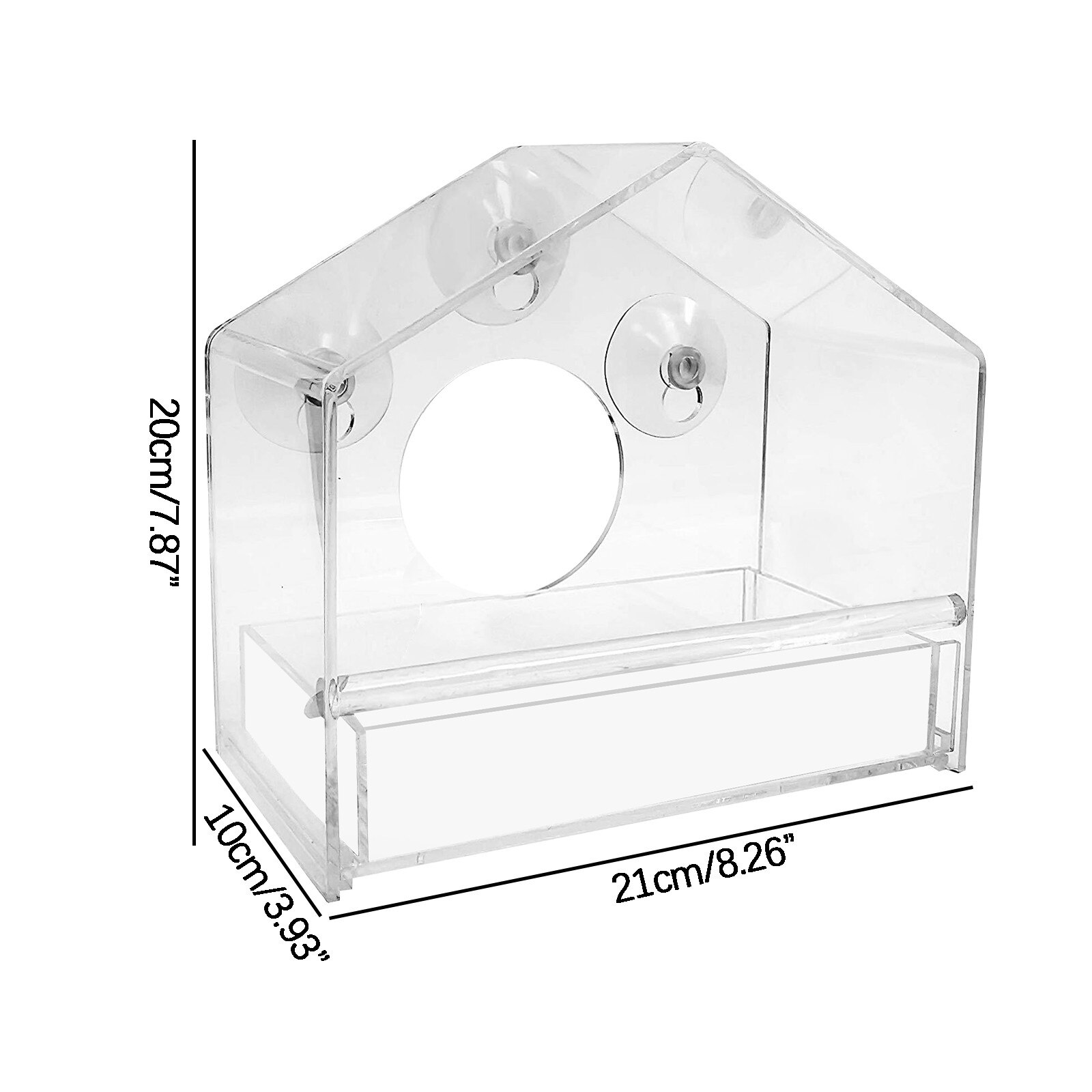 Bird Feeder Window Bird Feeders Clear Glass Window Viewing Bird Feed Hotel Table Peanut Hanging Suction For Pet Birds